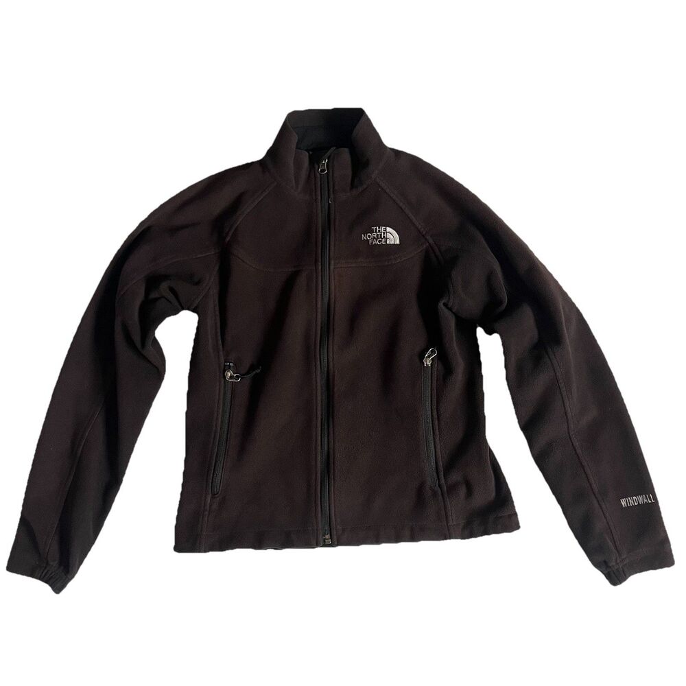 VTG The North Face Windwall Women's S Fleece Lined Full Zip Black Jacket *faded
